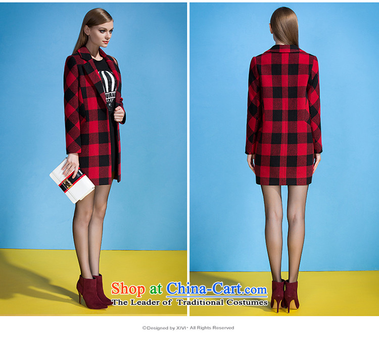 Ms Audrey Eu xivi Xin Stylish coat 2015 gross? of autumn and winter in Europe and the new long straight latticed suits Neck Jacket Y754017 Red Haig L picture, prices, brand platters! The elections are supplied in the national character of distribution, so action, buy now enjoy more preferential! As soon as possible.