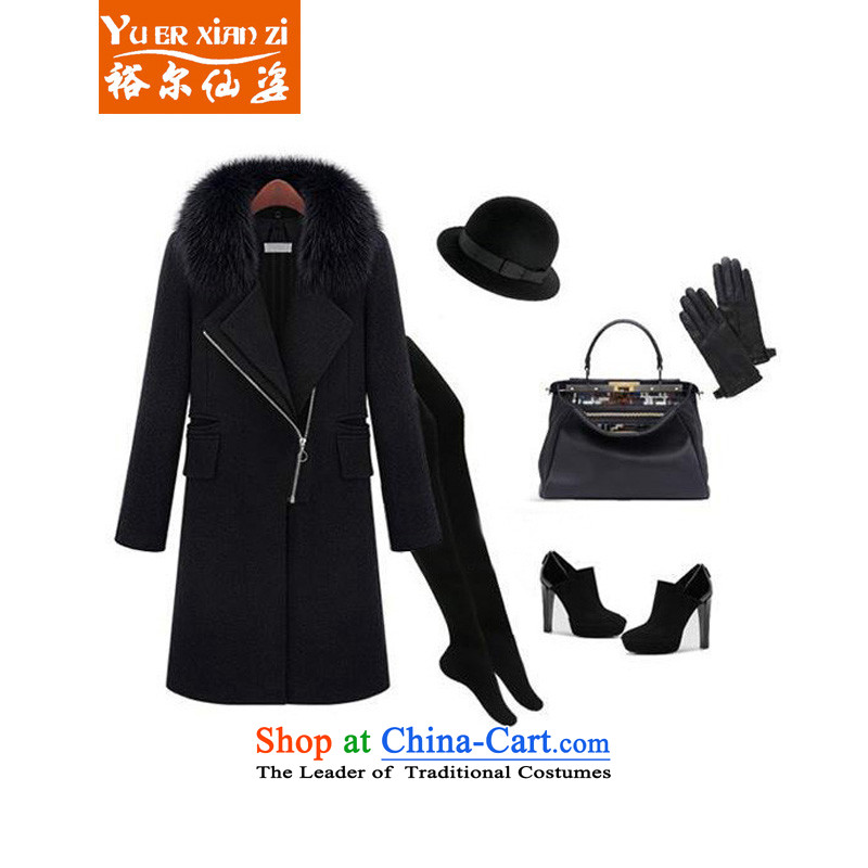 Yu-Sin-to increase women's code 2015 autumn and winter new thick mm thin wool is video     in the jacket gross for long-coats female black Connie 4XL recommends that you, Carol, 160-180 (yuerxianzi cents) , , , shopping on the Internet