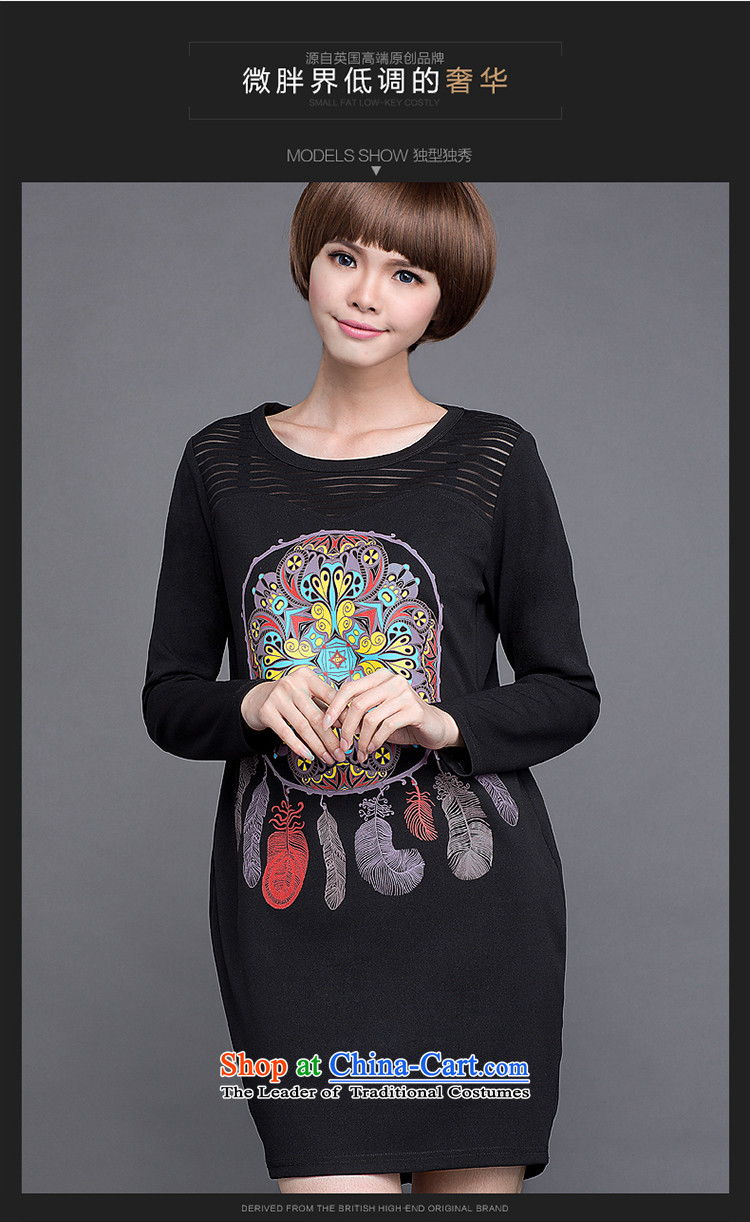 The dumping large female autumn 2015 new stylish Korean version of sheikhs stamp engraving streaks dresses E2043   LARGE BLACK XXXXXL picture, prices, brand platters! The elections are supplied in the national character of distribution, so action, buy now enjoy more preferential! As soon as possible.
