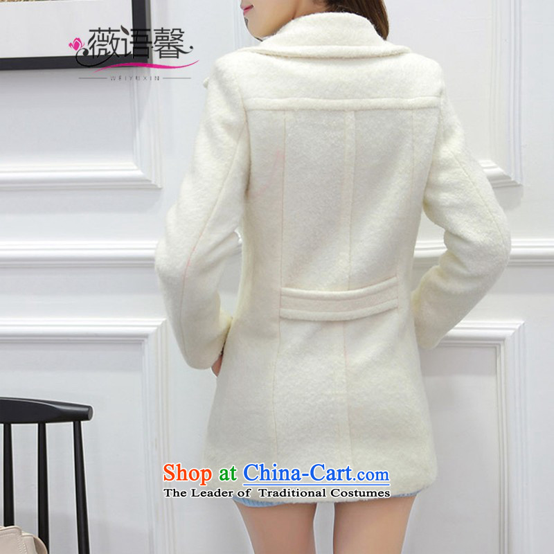 Ms Audrey EU Arabic xin 2015 autumn and winter new Korean female jacket coat gross? a wool coat in long double-video thin straight lattices m White L, Ms Audrey EU, Xin (WEIYUXIN) , , , shopping on the Internet