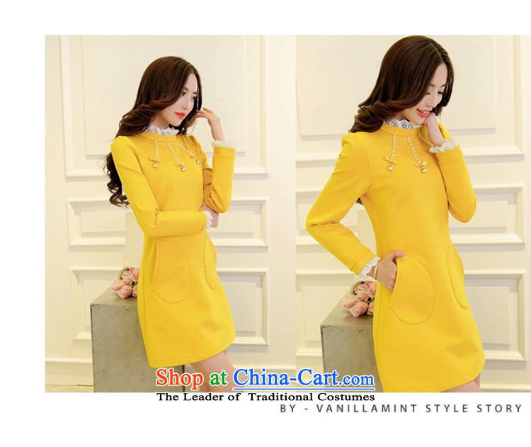 Yu-Sin-to increase women's code 2015 autumn and winter new mm thick Korean long-sleeved Pullover dresses in thin long graphics female shirts, forming the skirt 9611 Yellow 4XL recommends that you 160-180 catty picture, prices, brand platters! The elections are supplied in the national character of distribution, so action, buy now enjoy more preferential! As soon as possible.