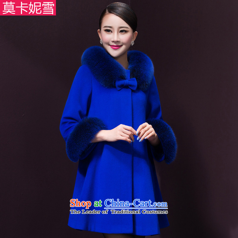 Morcar Connie snow 2015 Fall_Winter Collections new cloak gross butted? long large blue coatXXL gross?