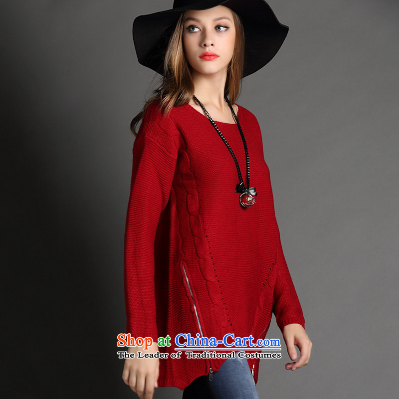 The dumping large women 2015 Autumn boxed version won new stylish long-sleeved very casual knitwear   F1010 AFRONT HEADLIGHTS    big red Code Red XXL, of staff (smeilovly) , , , shopping on the Internet