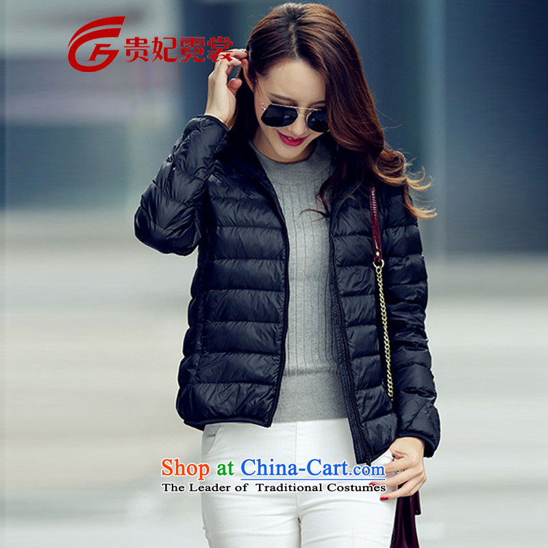 Gwi Tysan 2015 winter clothing new extra female thick MM to xl short cap thin and light jacket kit 200 catties thin black jacket 5XL graphics