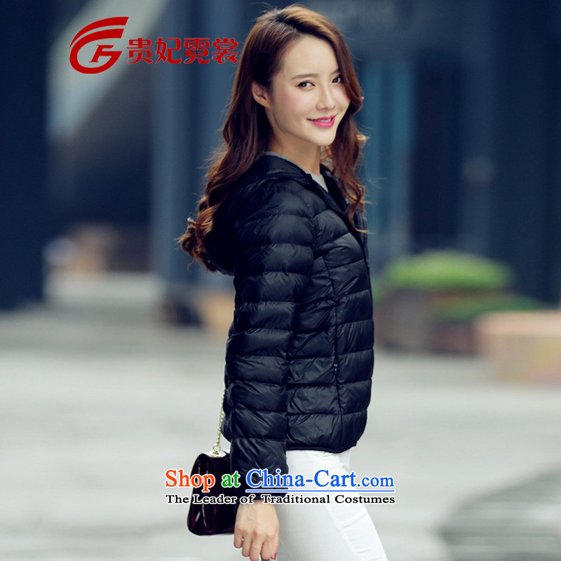 Gwi Tysan 2015 winter clothing new extra female thick MM to xl short cap thin and light jacket kit 200 catties video thin black jacket 5XL, Gwi Tysan shopping on the Internet has been pressed.