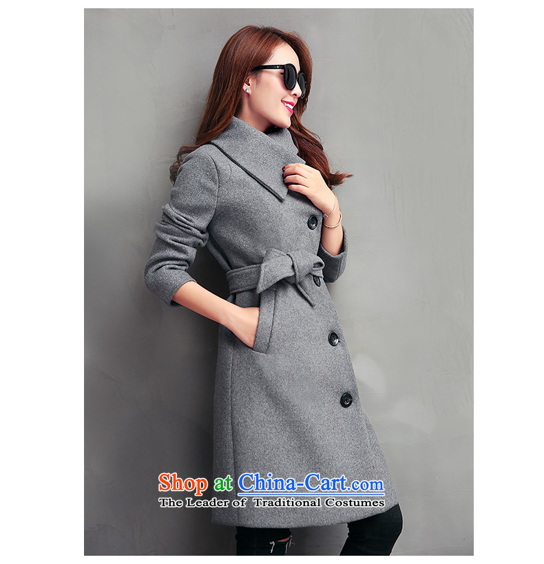 The population exposed in the autumn and winter Ms. Selina Chow coats that long stylish solid color leisure Sau San Mao? So coat jacket coat female 15220 through gray  M picture, prices, brand platters! The elections are supplied in the national character of distribution, so action, buy now enjoy more preferential! As soon as possible.