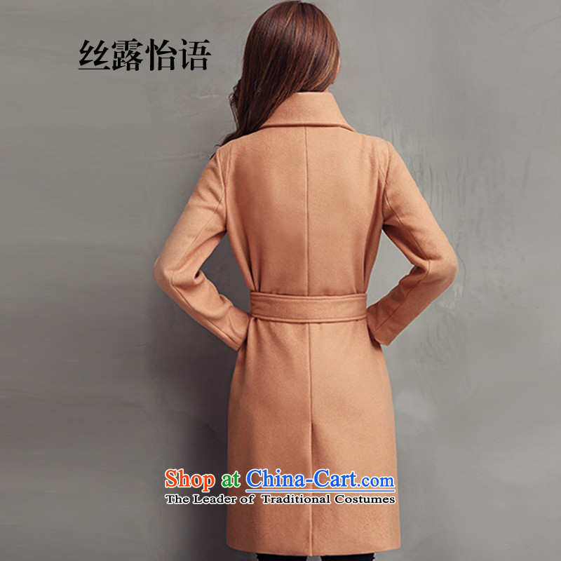 The population exposed in the autumn and winter Ms. Selina Chow coats that long stylish solid color leisure Sau San Mao? So coat jacket coat female 15220 through Gray  Silk Terrace Selina Chow language M , , , shopping on the Internet