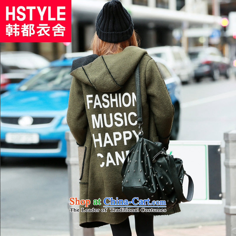 Korea has the Korean version of the Dag Hammarskjöld yi 2015 winter clothing new women's letter and video thin stamp gross?(2) Army green jacket LZ5829 M, Korea has Yi Homes , , , shopping on the Internet