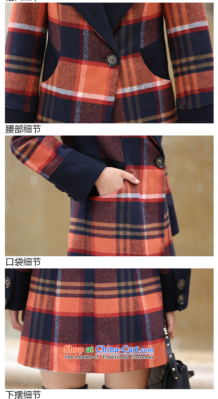 2015 Autumn and winter new stylish Korean Ladies casual simplicity to the grid in the lapel long jacket, gross? female coffee, coats M picture, prices, brand platters! The elections are supplied in the national character of distribution, so action, buy now enjoy more preferential! As soon as possible.