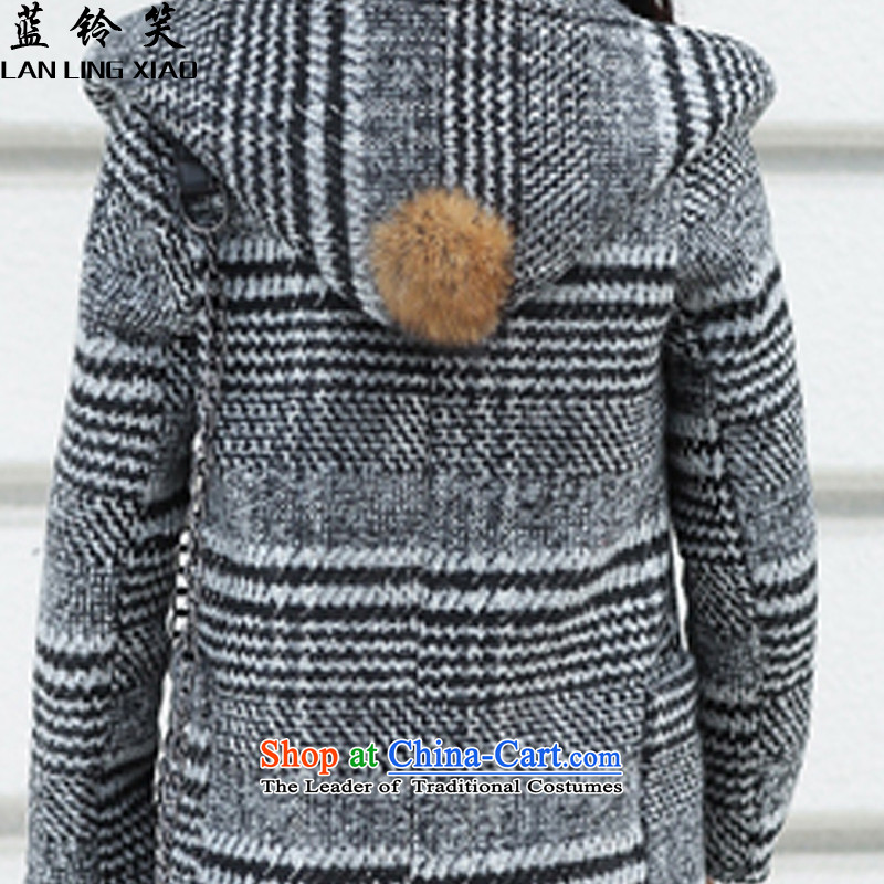 Blue Bell laugh 2015 autumn and winter new Korean version of female jacket coat gross? M9119 gray cells color M Blue Bell (LANLINGXIAO laugh) , , , shopping on the Internet