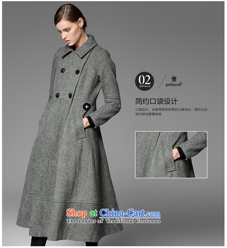 The Hon Audrey Eu Yuet-yung 2015 9POKWAI/ autumn and winter Europe and original design long gray coat buttoned L picture, prices, brand platters! The elections are supplied in the national character of distribution, so action, buy now enjoy more preferential! As soon as possible.