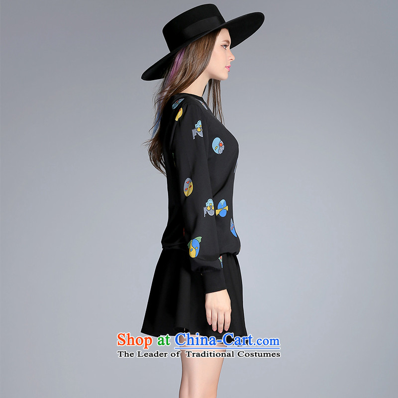 Elizabeth 2015 autumn and winter and discipline of the new Europe and the Code women's sports thick sister female sweater relaxd stylish shirt hedging PQ5037- stamp black 2XL, discipline Windsor shopping on the Internet has been pressed.
