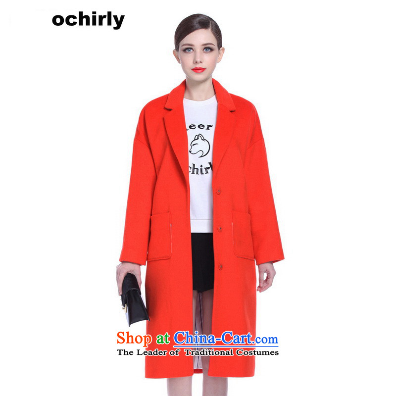 When the Euro 2015 Power ochirly new female long auricle of autumn-wool overcoats 1153342630? 120 XS_155_80A_ red