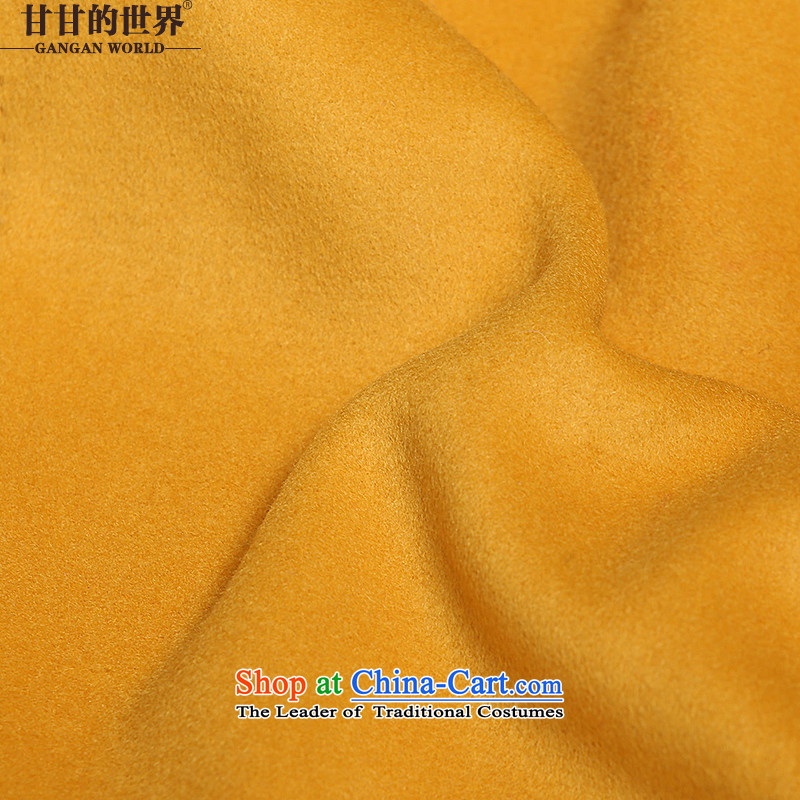 Gangan world large middle-aged female short hair? jacket, 2015 autumn and winter new high-end women a wool coat Yellow M GANGAN WORLD (WORLD).... GANGAN shopping on the Internet