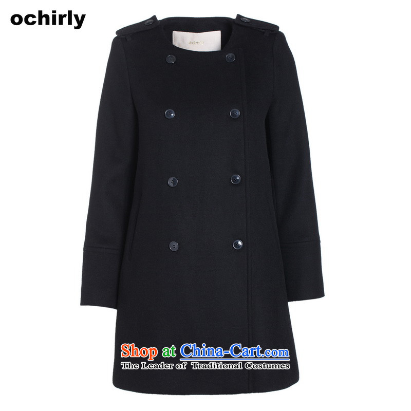 The new Europe, ochirly female double-pure color in the long wool overcoats 1143346250? S(160/84A), 090 Europe, the black (ochirly) , , , shopping on the Internet
