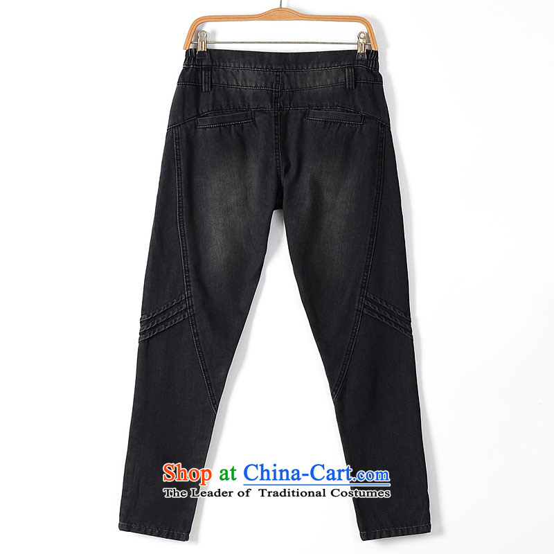 Hei princess fall 2015 slavery new larger female Korean creases Sau San Castor pencil collapse trousers female jeans M80059 Black Everyday, 36, Hei Marguerite slavery has been pressed shopping on the Internet