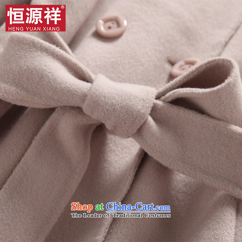 Hengyuan Cheung woolen coat girl in gross? jacket long double-side coats tether strap buckle around a grain of wool a wool coat light gray S Hengyuan Cheung shopping on the Internet has been pressed.