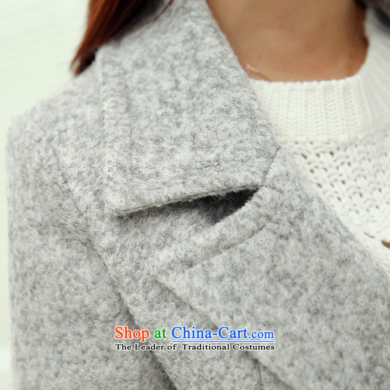 Yi Code 0001 gross girls jacket? Long 2015 Fall/Winter Collections new Korean fashion thick han bum Sau San winter a wool coat wine red M Yi code 12.01 (LEDIALYI) , , , shopping on the Internet