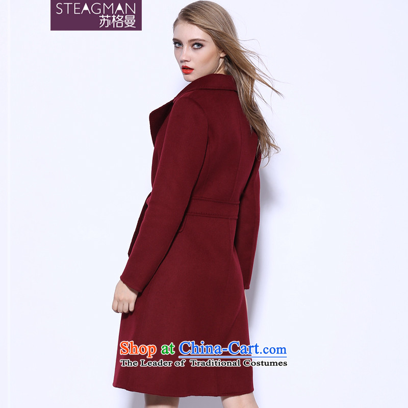 Su Ge Cayman 2015 autumn and winter new plain manual two-sided cashmere cloak? female gross in long wool coat female 80270? wine red XL, Su Ge Cayman , , , shopping on the Internet