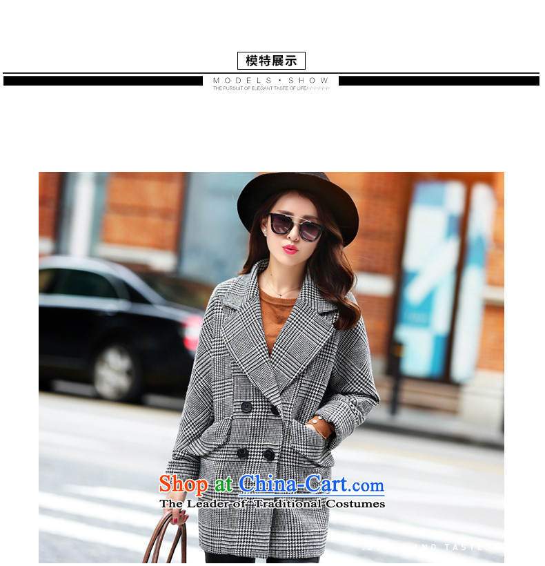 The Paradise 2015 winter new Korean black and white checkered suits for relaxd long-sleeved jacket, black-and-white hair? S picture, prices, brand platters! The elections are supplied in the national character of distribution, so action, buy now enjoy more preferential! As soon as possible.