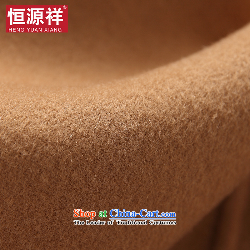 Hengyuan Cheung woolen coat girl in gross? jacket long wool a wool coat female jacket for autumn and winter by new Korean sided flannel? coats trendy lapel coats Brown M Hengyuan Cheung shopping on the Internet has been pressed.