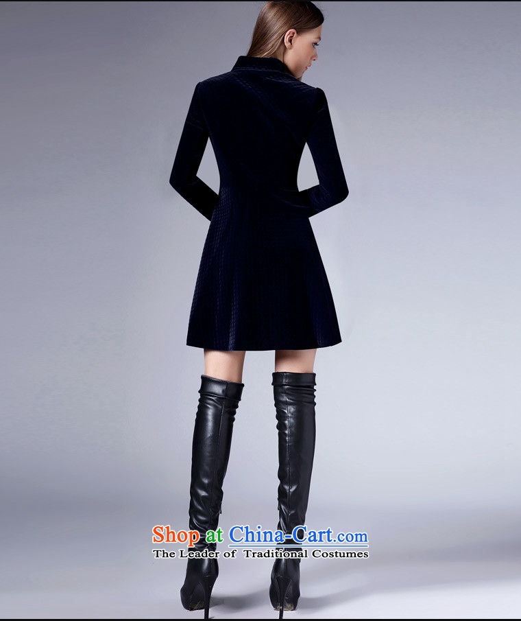 Zk Western women 2015 Autumn New) Solid Color minimalist jacket in gross? Long Sau San video thin a wool coat Blue M picture, prices, brand platters! The elections are supplied in the national character of distribution, so action, buy now enjoy more preferential! As soon as possible.