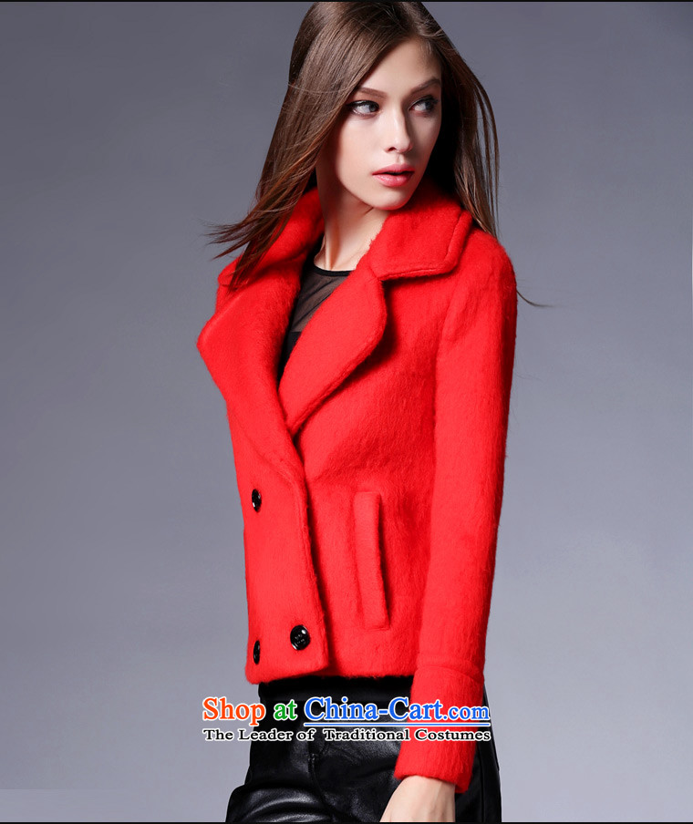 Zk Western women 2015 Autumn New) short of the amount? Jacket Sau San double-a wool coat solid color cardigan red-orange S picture, prices, brand platters! The elections are supplied in the national character of distribution, so action, buy now enjoy more preferential! As soon as possible.