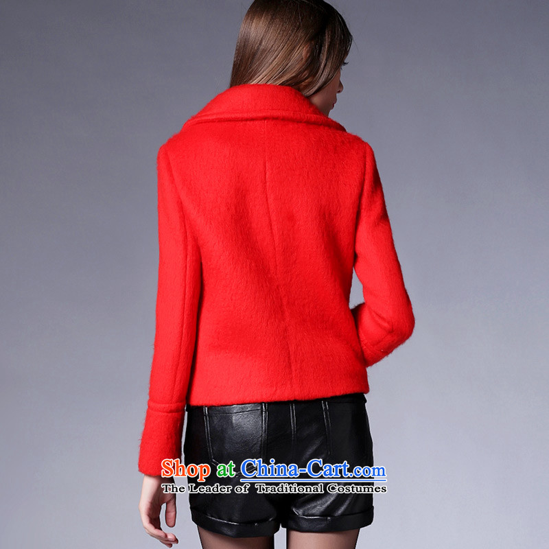 Zk Western women 2015 Autumn New) short of the amount? Jacket Sau San double-a wool coat solid color cardigan S,zk,,, red-orange shopping on the Internet