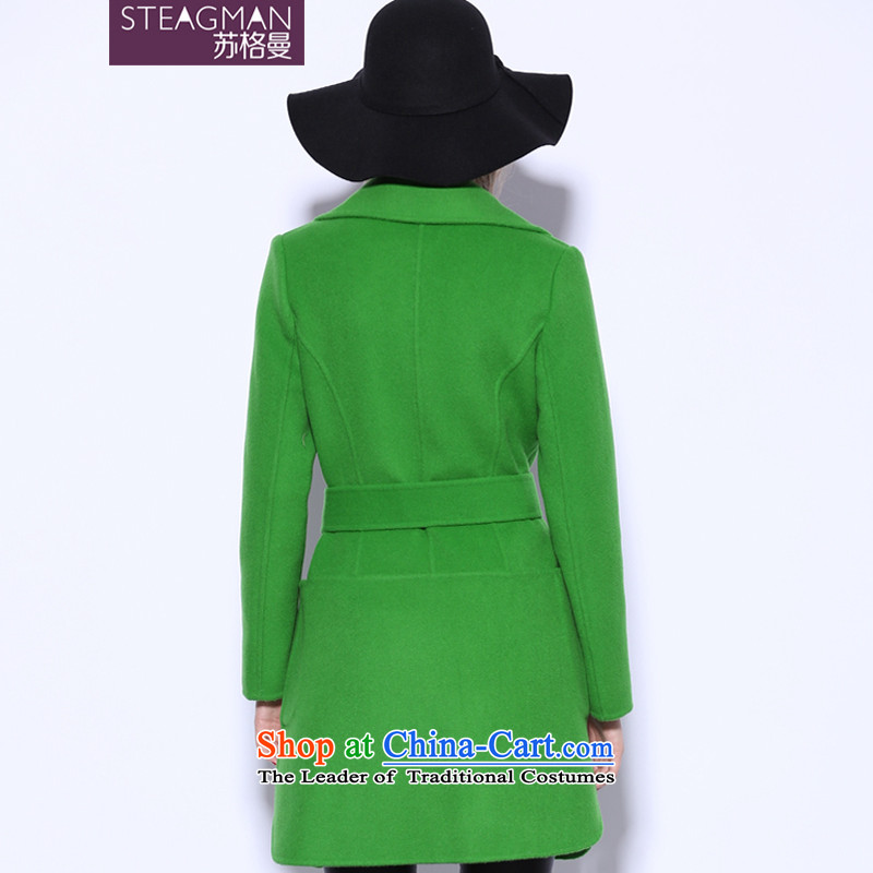 Su Ge Cayman 2015 autumn and winter new plain manual two-sided cashmere overcoat gross? cashmere women long wool coat female 80340? green XL, Su Ge Cayman , , , shopping on the Internet