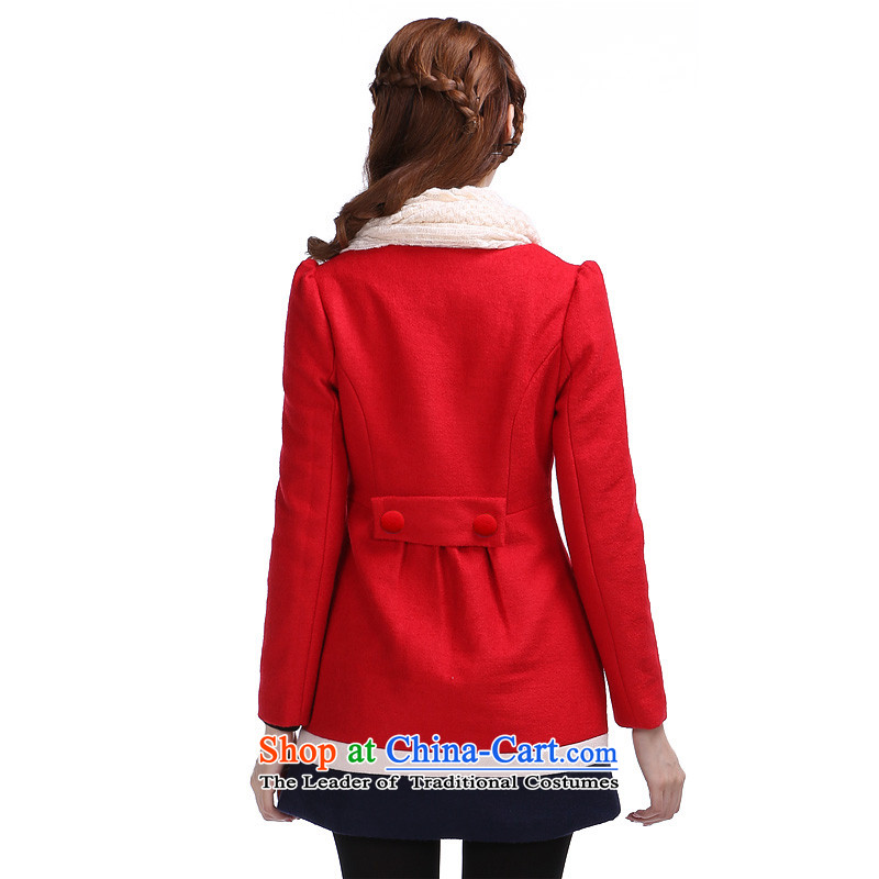 Shani flower, 2015 large female winter jackets thick mm to intensify the loose in the medium to long term, video thin a wool coat (6,386 female red 6XL, shani flower sogni (D'oro) , , , shopping on the Internet