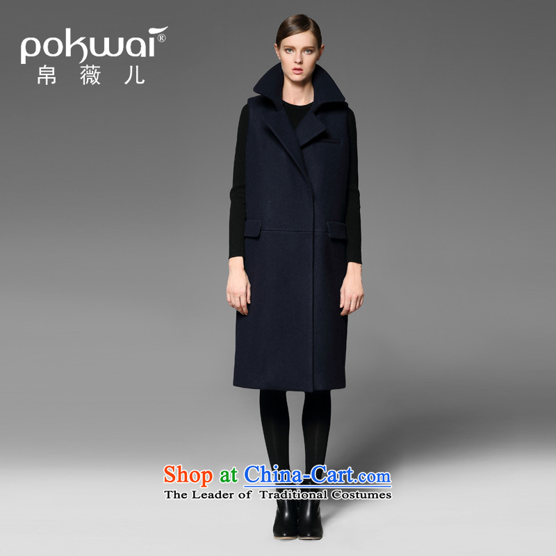 The Hon Audrey Eu Yuet-yung 2015 9POKWAI/ autumn and winter original design of western high sleeveless jacket coat long blue , L, 8Ms Audrey EU-POKWAI) , , , shopping on the Internet