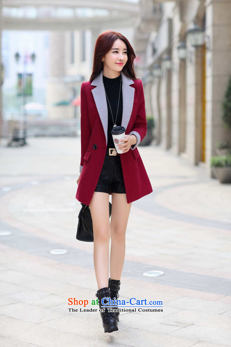 Cruise in the autumn and winter 2015 more new products in the lapel long long-sleeved jacket N394 a wool coat wine red M picture, prices, brand platters! The elections are supplied in the national character of distribution, so action, buy now enjoy more preferential! As soon as possible.
