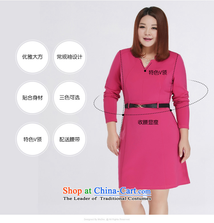 Msshe xl women 2015 new autumn replacing thick MM Sau San V-small collar dresses 10692 Red  4XL Photo, prices, brand platters! The elections are supplied in the national character of distribution, so action, buy now enjoy more preferential! As soon as possible.