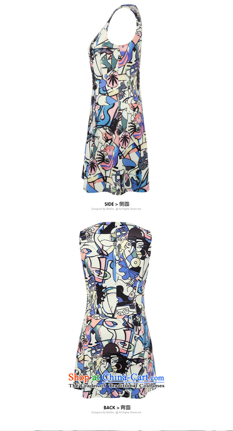 Msshe xl women 2015 new fall thick MM stamp air load layer sleeveless A swing dresses 10552 4XL Photo Black on white purple flowers, prices, brand platters! The elections are supplied in the national character of distribution, so action, buy now enjoy more preferential! As soon as possible.