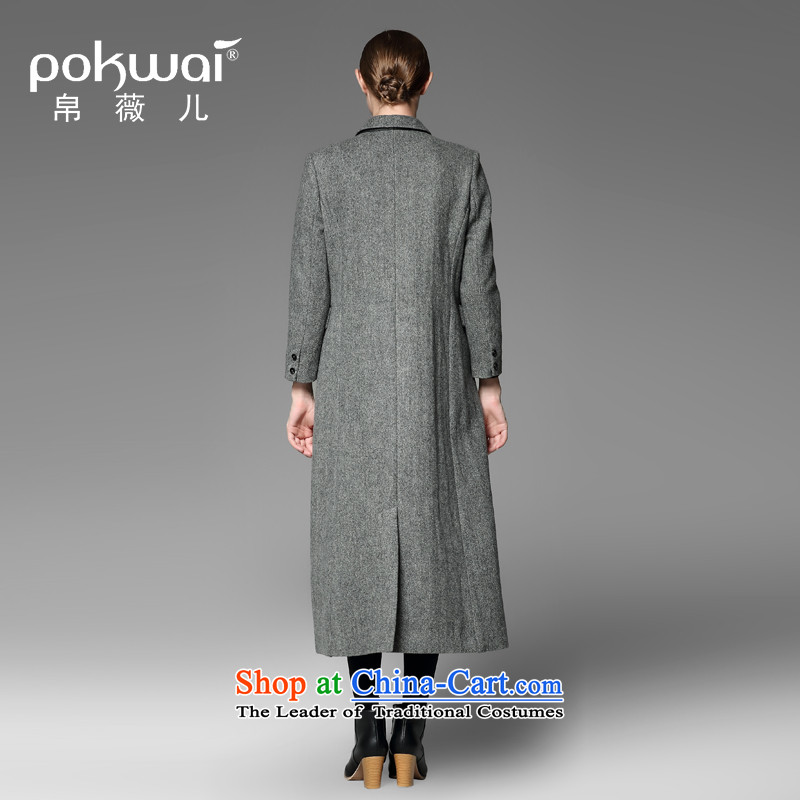 The Hon Audrey Eu Yuet-yung 2015 9POKWAI/ autumn and winter western original design long coats gray temperament , L, 8Ms Audrey EU-POKWAI) , , , shopping on the Internet
