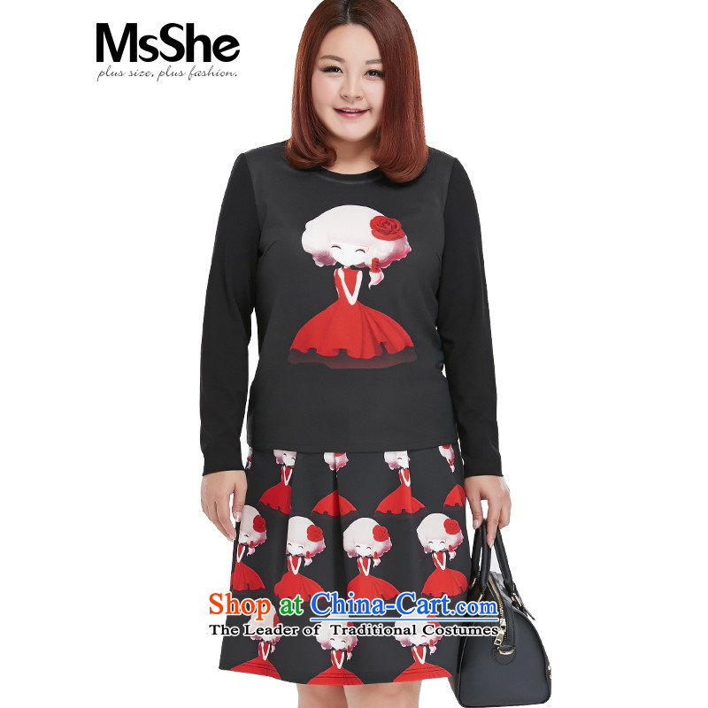 Msshe extra women 2015 new fall inside the lovely stamp 200-piece set with 10,345 were  black?6XL Safflower