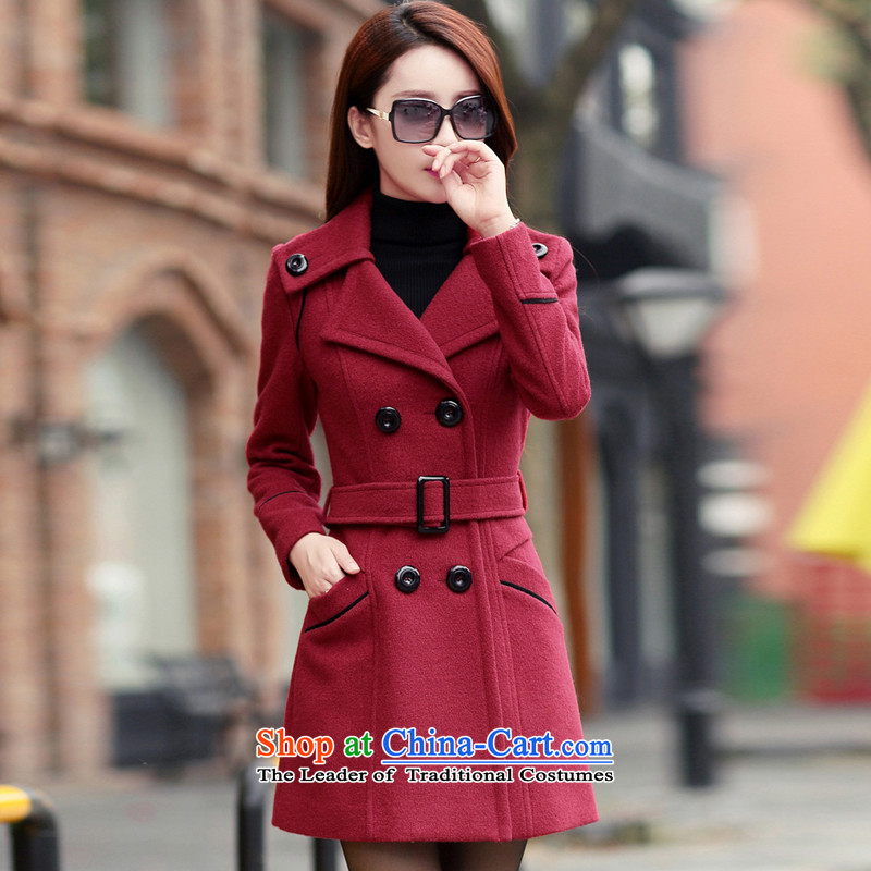 On the basis of Yan Yi are 2015 winter clothing new women's Korea version in the thin long graphics Sau San gross coats female F1601? wine red , L, based on favorable Yi are , , , shopping on the Internet