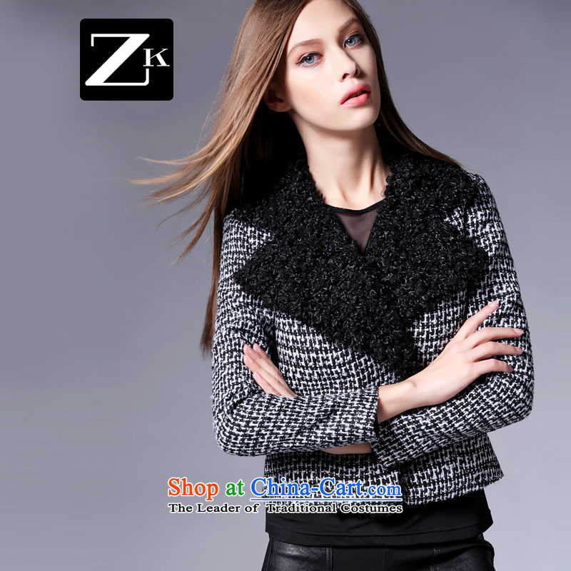Zk Western women 2015 Autumn new gross short of Europe and the jacket? long-sleeved jacket for Sau San pure color a wool coat gray S,zk,,, shopping on the Internet