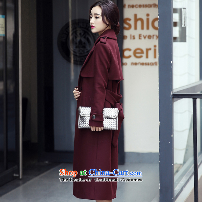 The OSCE's Lai 2015 Elizabeth autumn and winter new graphics thin han bum Sau San long-sleeved jacket female long hair?) Europe and deep red coats , M, OSCE Windsor Lai (oushadili Deere) , , , shopping on the Internet