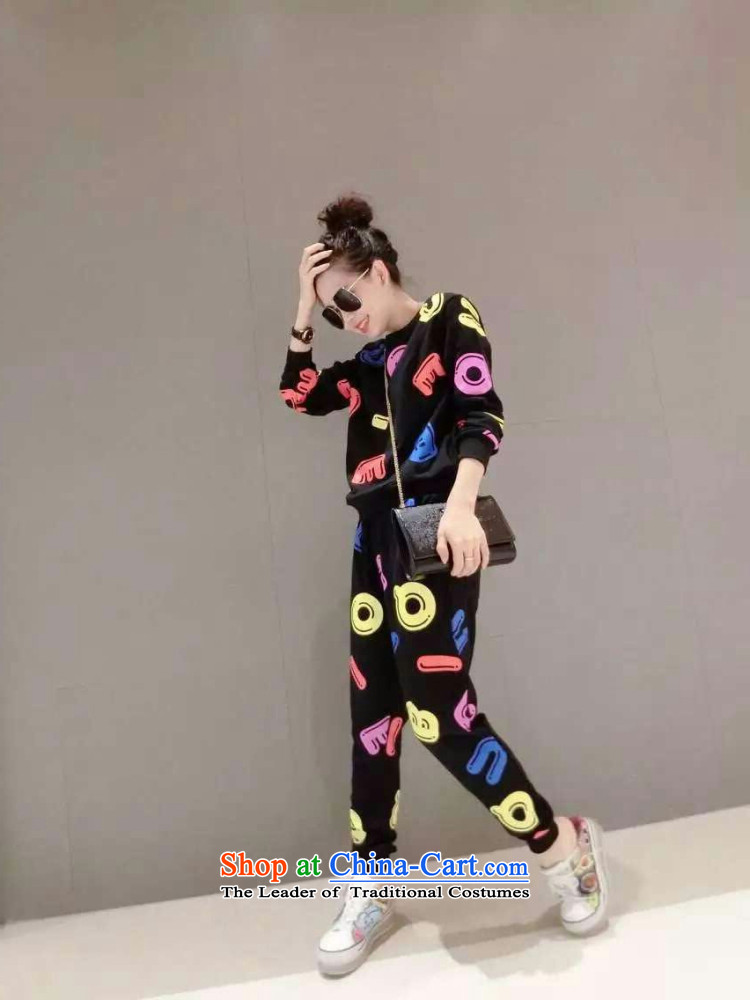 Load the new Korean autumn version female large relaxd thick MM long-sleeve sweater casual pants and two kit thick, Hin thin, thick sister 200 catties stylish sports suits black XXXL140-160 catty picture, prices, brand platters! The elections are supplied in the national character of distribution, so action, buy now enjoy more preferential! As soon as possible.
