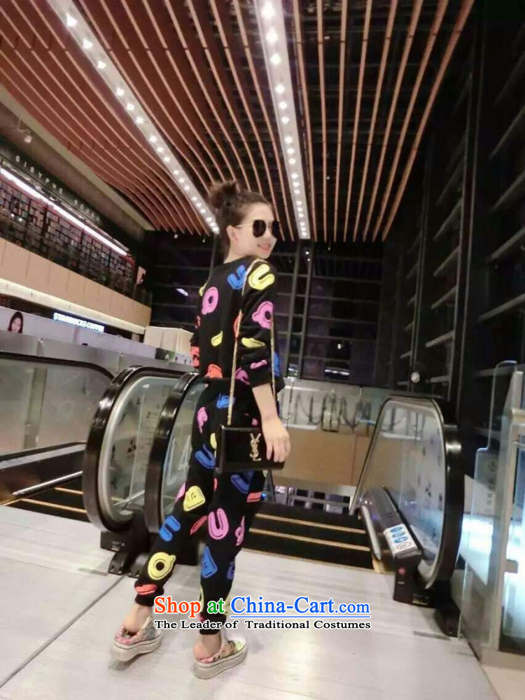 Load the new Korean autumn version female large relaxd thick MM long-sleeve sweater casual pants and two kit thick, Hin thin, thick sister 200 catties stylish sports suits black XXXL140-160 catty picture, prices, brand platters! The elections are supplied in the national character of distribution, so action, buy now enjoy more preferential! As soon as possible.