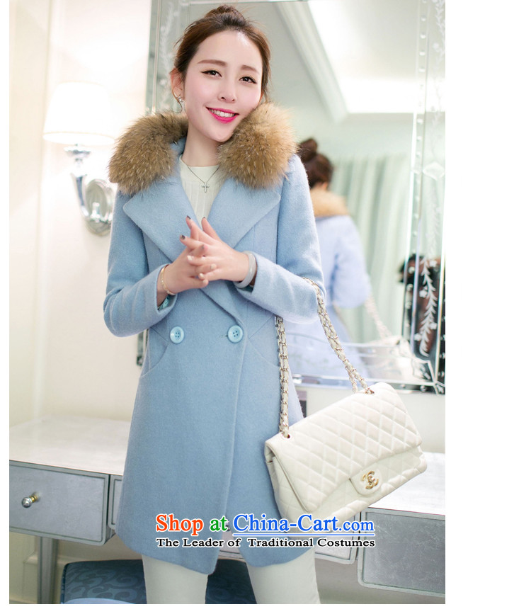Korea 2015 Stanley autumn and winter new Korean long in Sau San thick nagymaros collar warm jacket for the Gross Gross?? female coats of gross Cyan XL Photo, prices, brand platters! The elections are supplied in the national character of distribution, so action, buy now enjoy more preferential! As soon as possible.