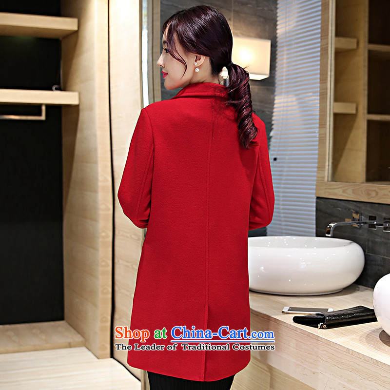 Xuan ina 2015 autumn and winter Ms. new Korean gross? jacket temperament, long-Sau San gross flows of coats CB15800? RED M Xuan ina , , , shopping on the Internet