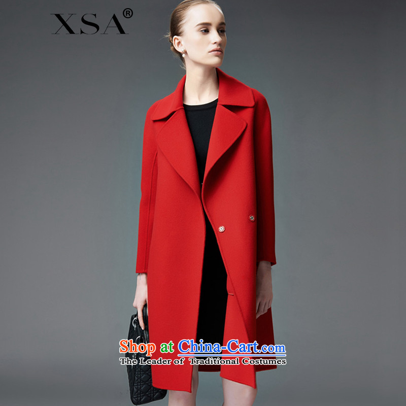 Oak Windsor gross coats female Red 2-sided? woolen coat in a straight long cashmere overcoat women's high-end 822N red pre-sale 7 day shipping?L