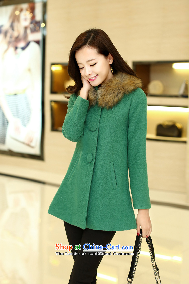 Extreme yuan by 2015 autumn and winter new Korean version in the mantle of Gross Gross for female coat? A COAT 1812 Green  M picture, prices, brand platters! The elections are supplied in the national character of distribution, so action, buy now enjoy more preferential! As soon as possible.