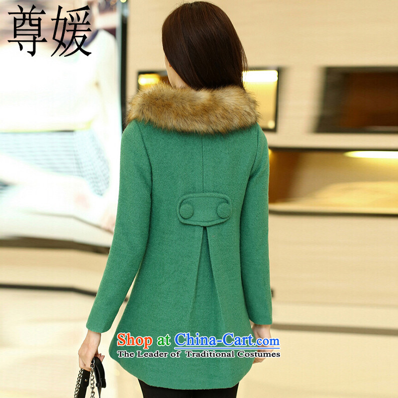 Extreme yuan by 2015 autumn and winter new Korean version in the mantle of Gross Gross for female coat? A COAT 1812 Green  M Extreme Yuan , , , shopping on the Internet