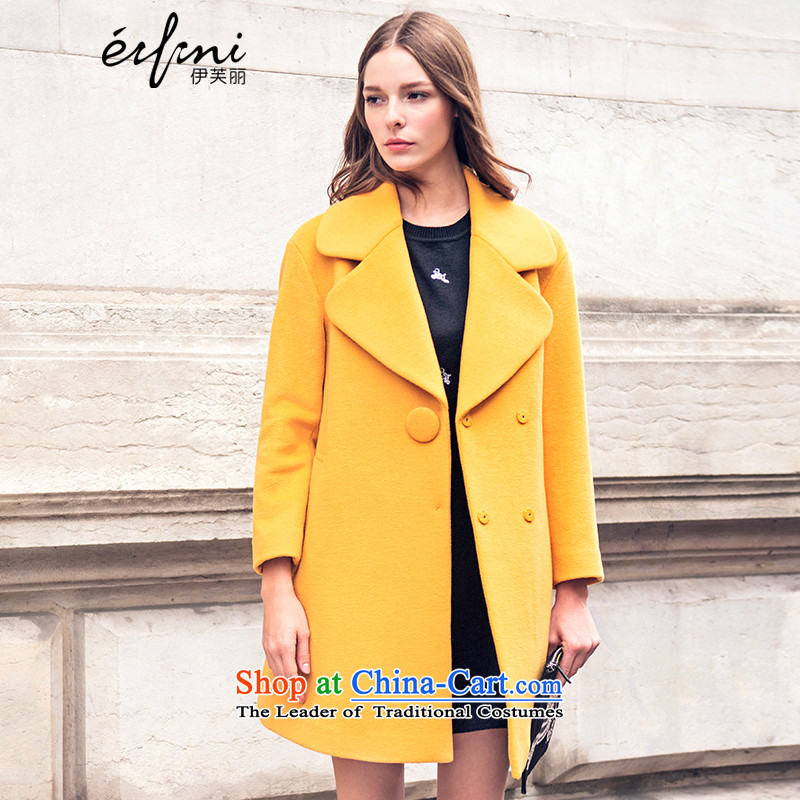 El Boothroyd 2015 winter clothing new lapel gross? female wool coat jacket? 6581017118 Yellow S