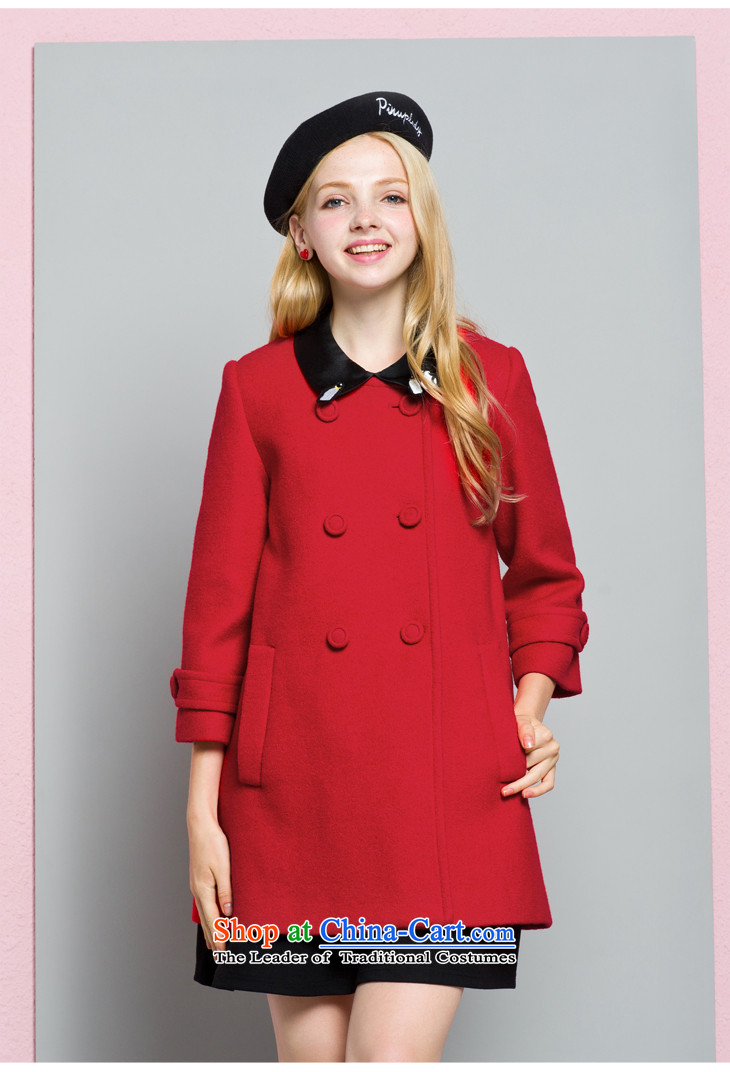 Lok-machi 2015 Autumn new jacket, sweater gross coats that long?)? jacket double-a wool coat female red S/155 picture, prices, brand platters! The elections are supplied in the national character of distribution, so action, buy now enjoy more preferential! As soon as possible.