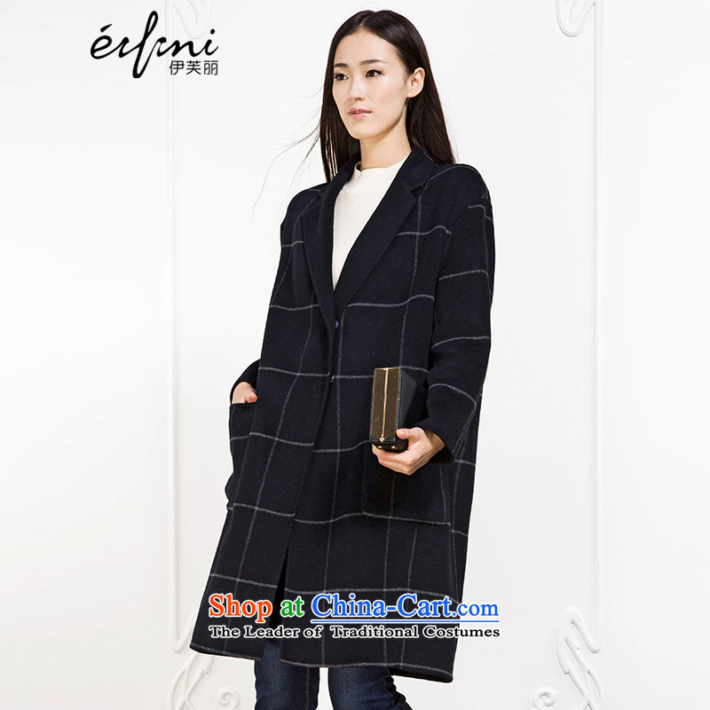 Of the 2015 winter clothing new Lai Plaid the oldest daughter thick double-side 6581017326 coats of navy blue M Lai (eifini) , , , shopping on the Internet