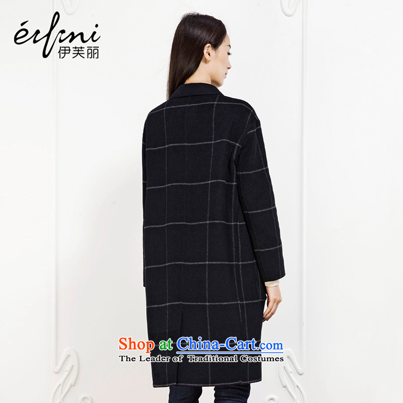 Of the 2015 winter clothing new Lai Plaid the oldest daughter thick double-side 6581017326 coats of navy blue M Lai (eifini) , , , shopping on the Internet